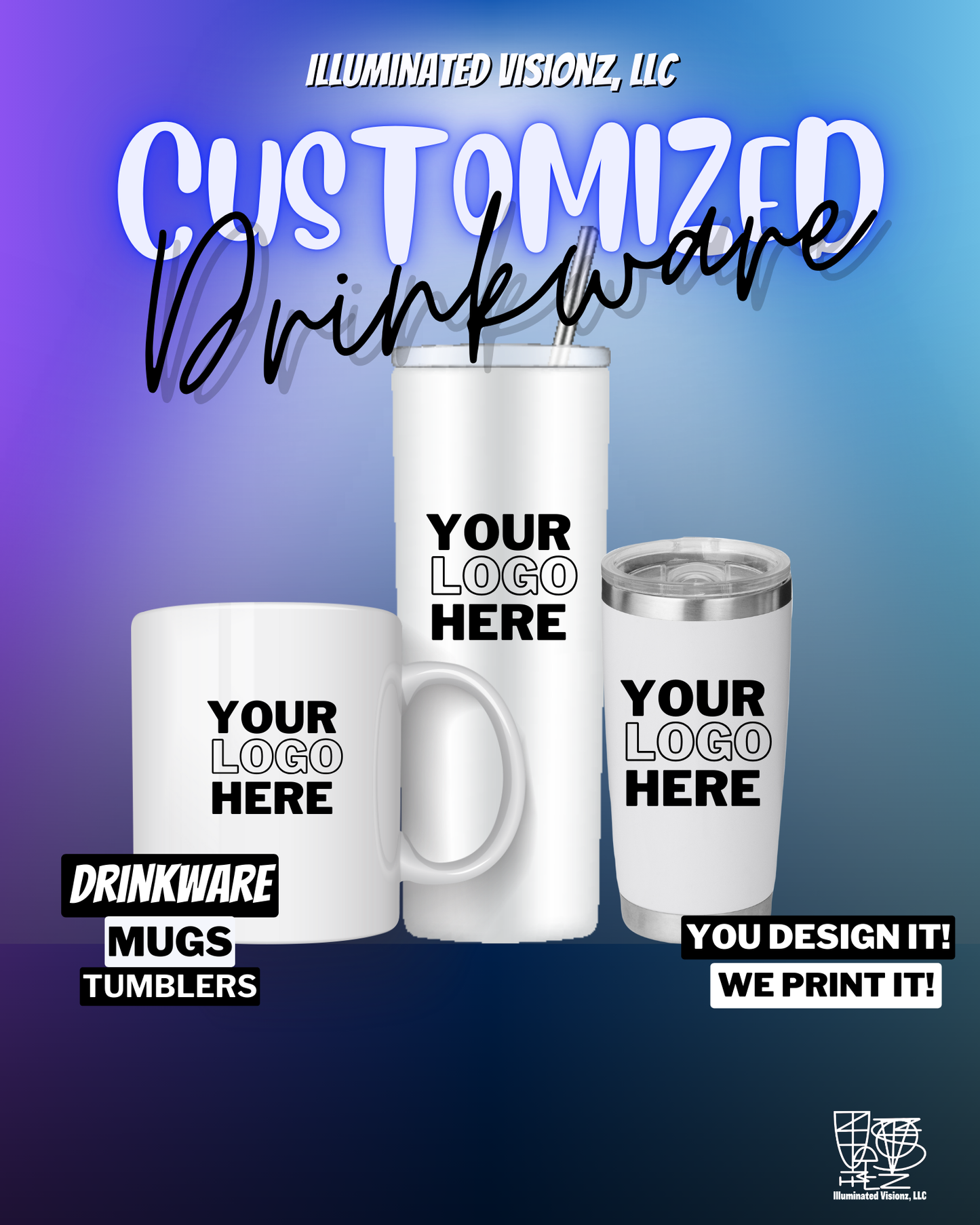 Customized Stainless Steel, Tumblers, Mugs, Drinkware (single item)