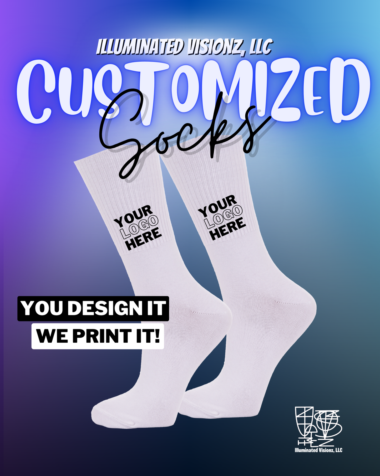 Customized Socks, Unisex Socks, Athletic Crew Socks, Personalized Socks, Sports Socks, School Spirit Socks Single Socks