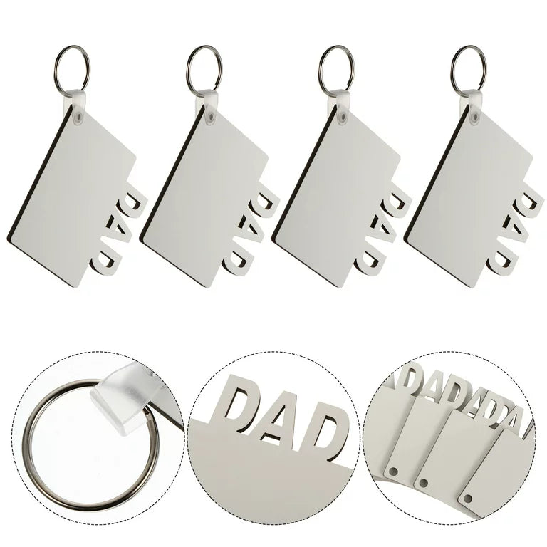 Blank Sublimation Dad Double sided blank Key Chain