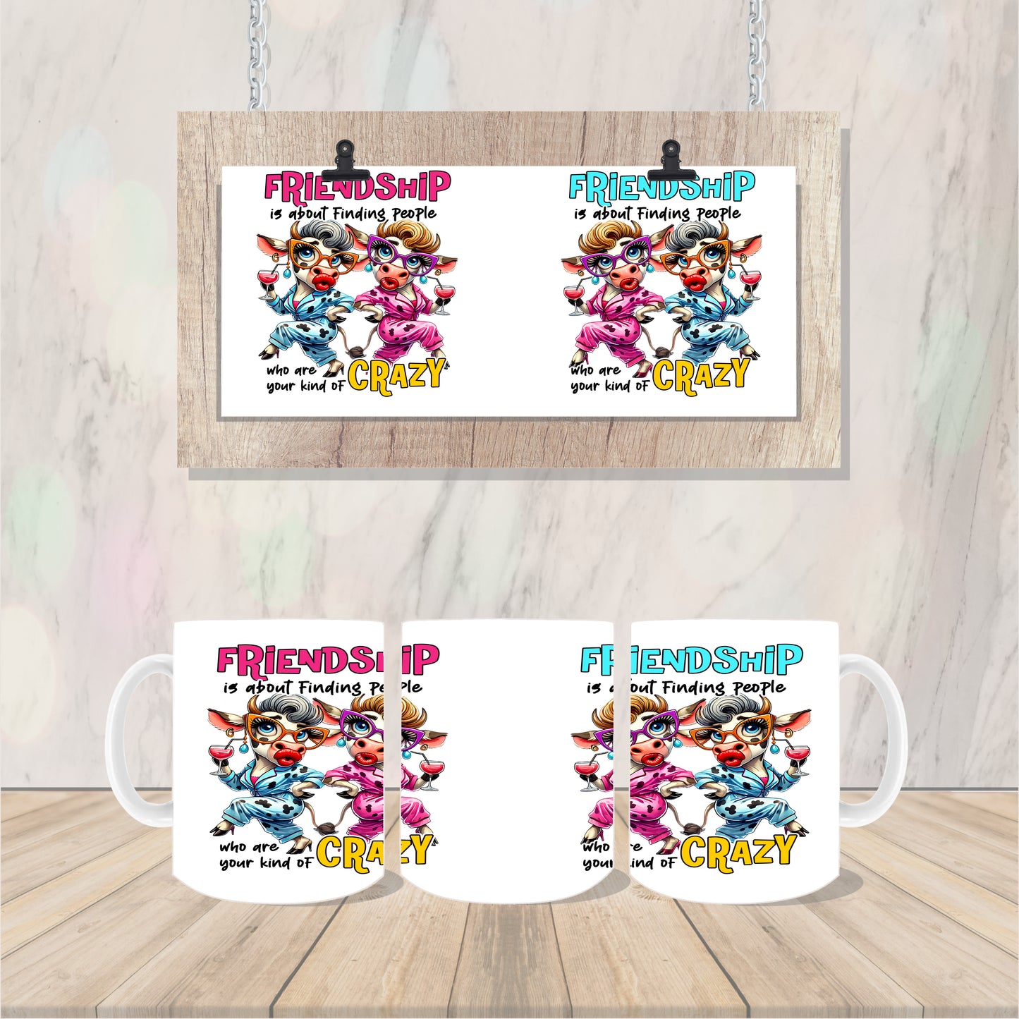 Friendship is about finding people who are your kind of crazy #2 Cows Mug Coffee/Tea