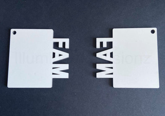 Blank Sublimation Fam Double sided key chains