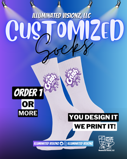 Customized Socks, Unisex Socks, Athletic Crew Socks, Personalized Socks, Sports Socks, School Spirit Socks Single Socks