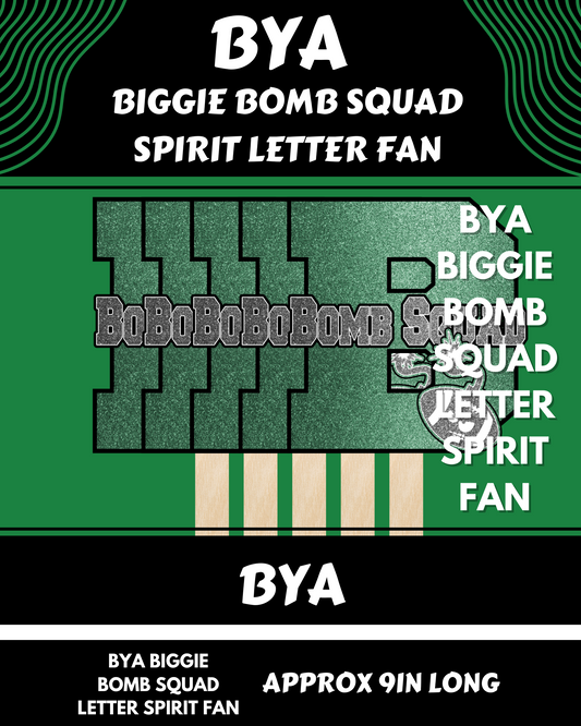 BYA Biggie Bomb Squad Spirit Letter Fans (Approx. 9 in long)