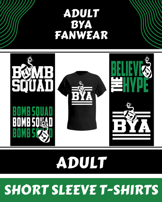BYA Adult Short Sleeve T-Shirts (Black T-shirts)