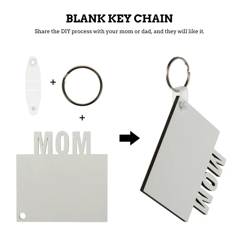 Sublimation Blanks Mom Double sided Key Chain  (Blanks)