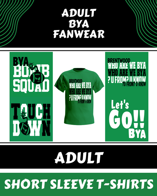 BYA Adult Short Sleeve T-Shirts (Green T-shirts)