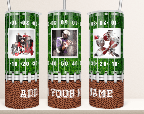 Customized Football Stainless Steel 20oz Tumbler