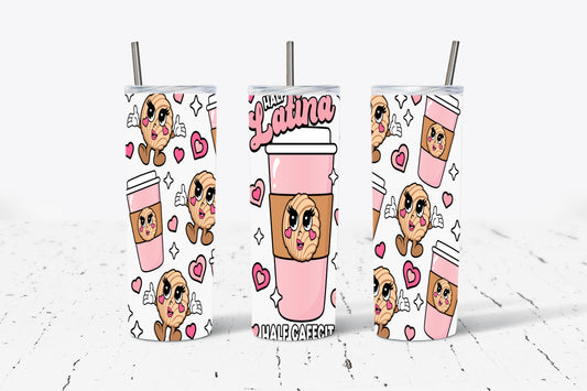 Half Latina Half Cafecito Coffee 20oz Stainless Steel Tumbler
