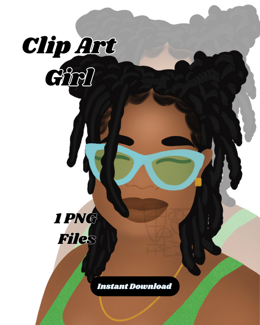 Locs Black Girl Clipart Girl PNG