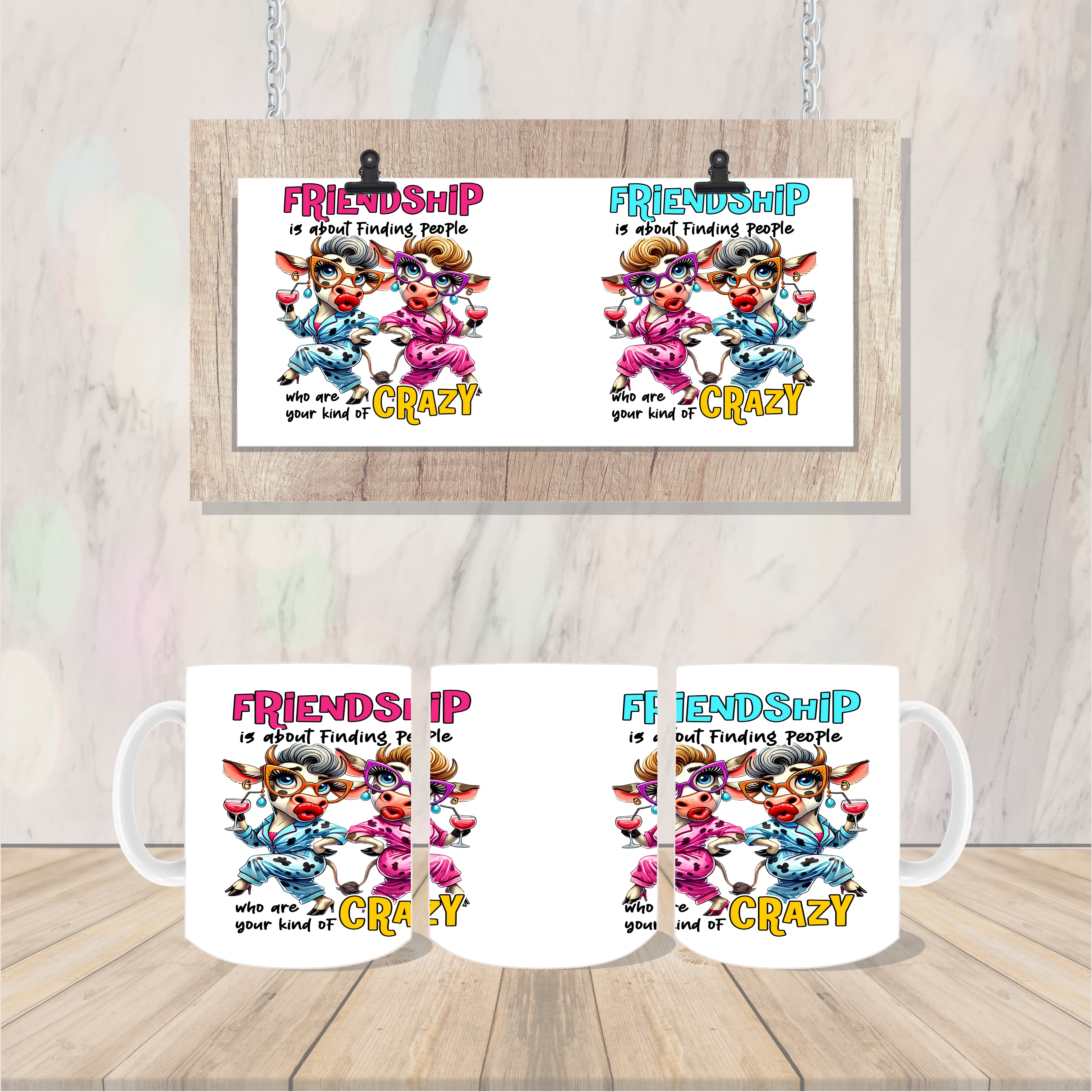 Friendship is about finding people who are your kind of crazy #2 Cows Mug Coffee/Tea