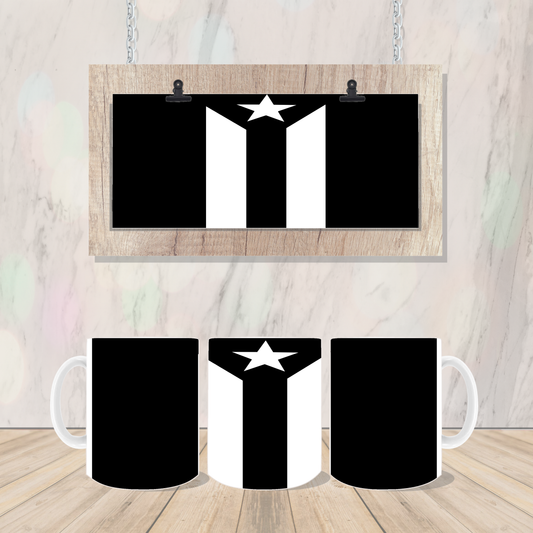 Puerto Rico Flag Black & White Coffee/Tea Mug