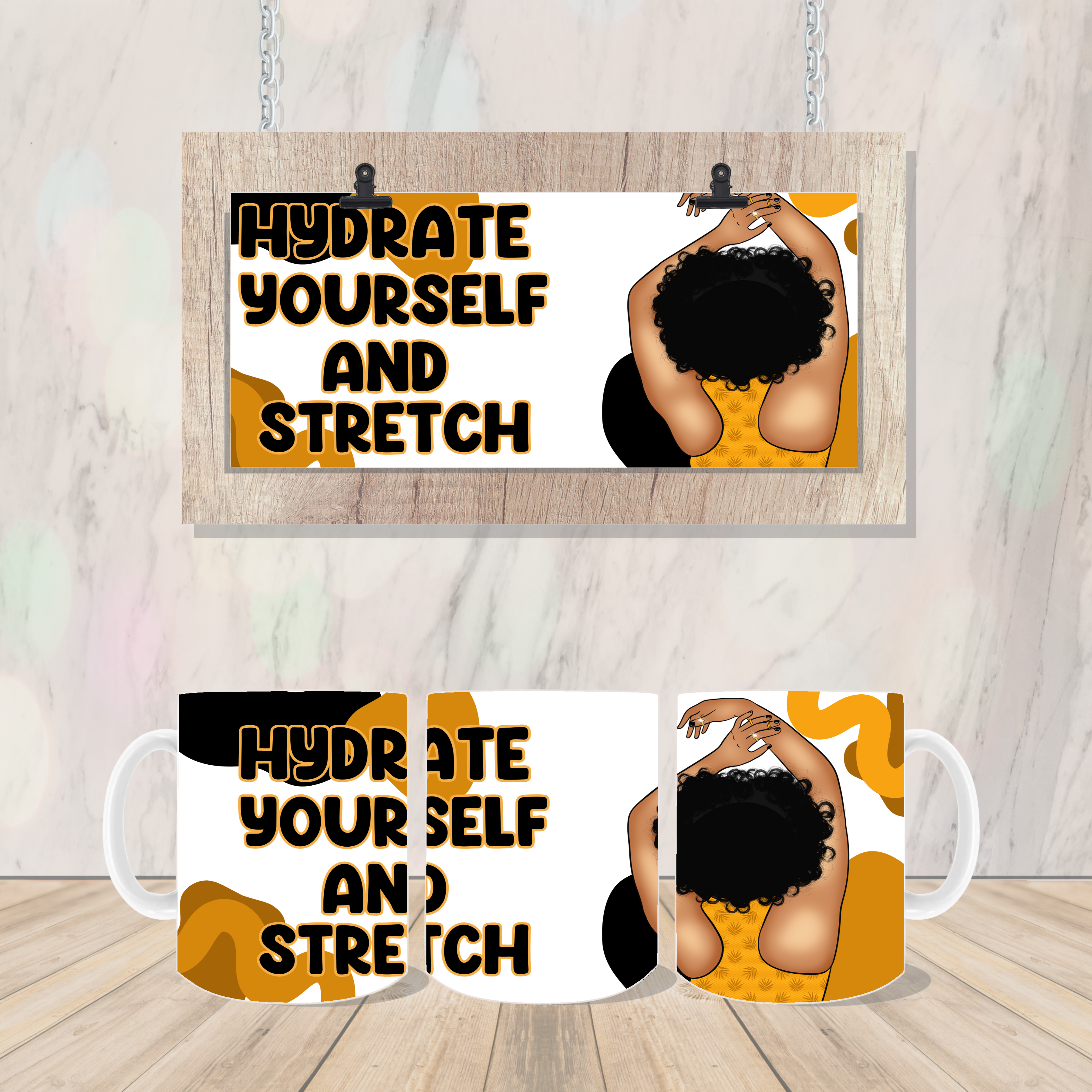 Hydrate Yourself and Stretch Personalized Mug