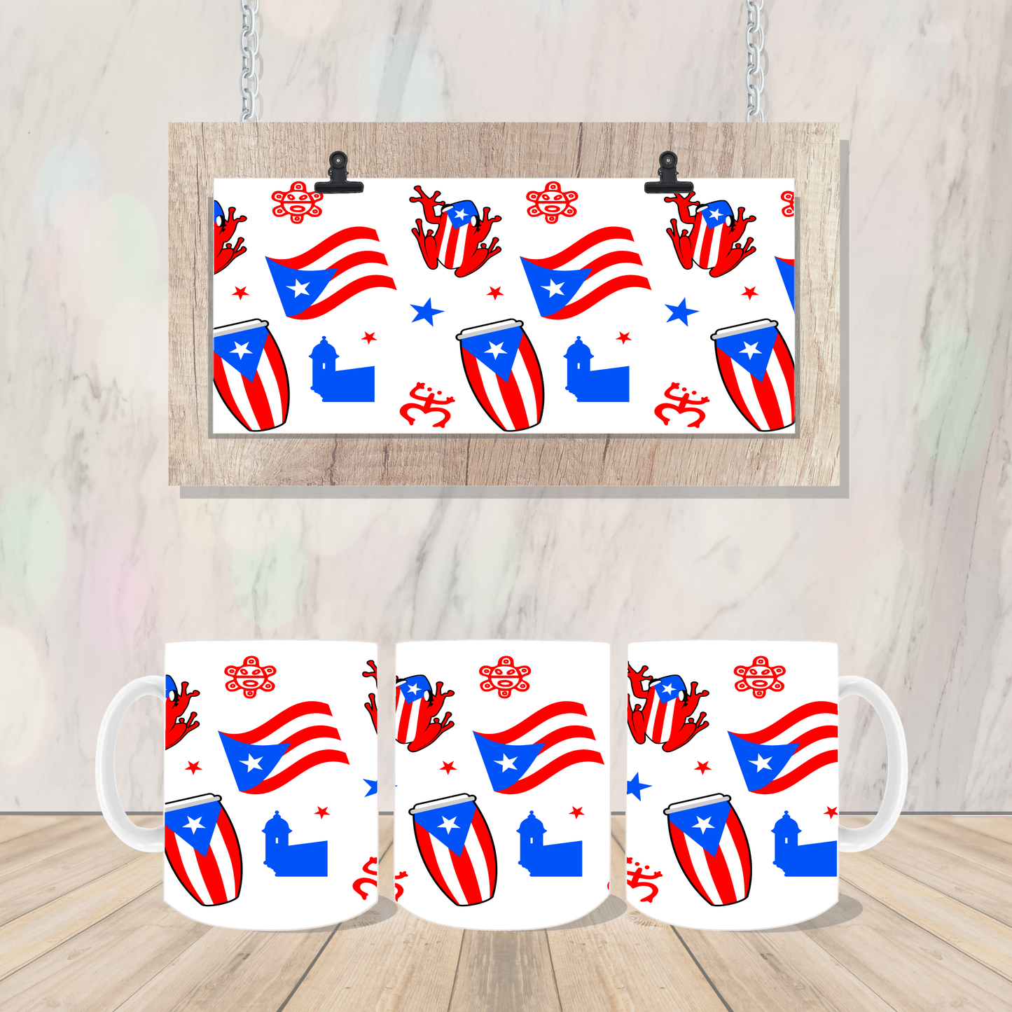 Puerto Rico Flag Seamless Coffee/Tea Mug