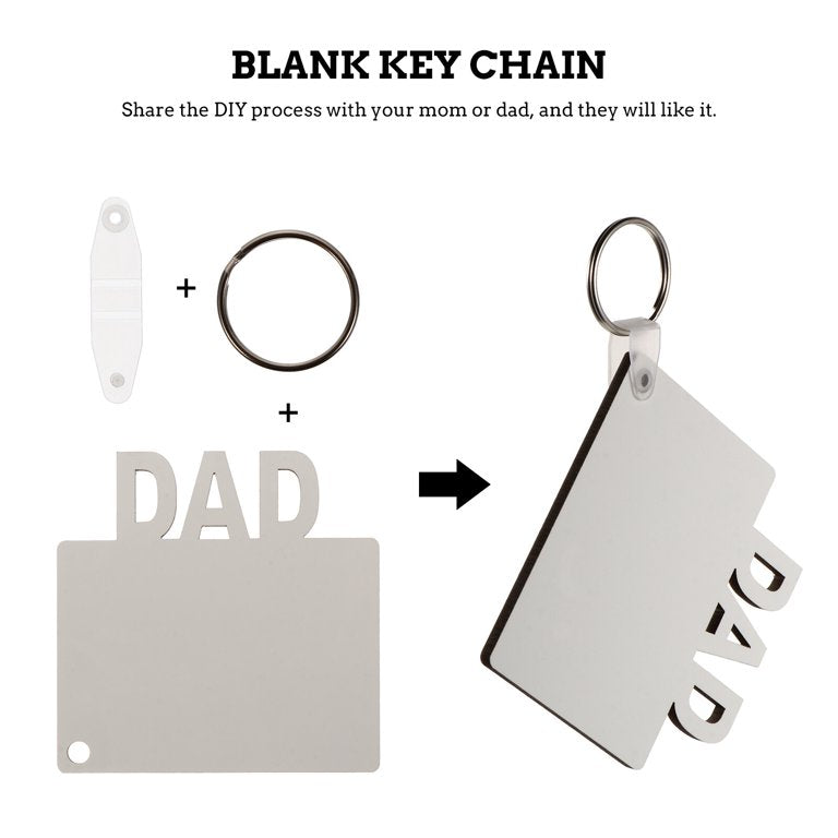 Sublimation Blanks Dad Double sided blank Key Chain Blanks