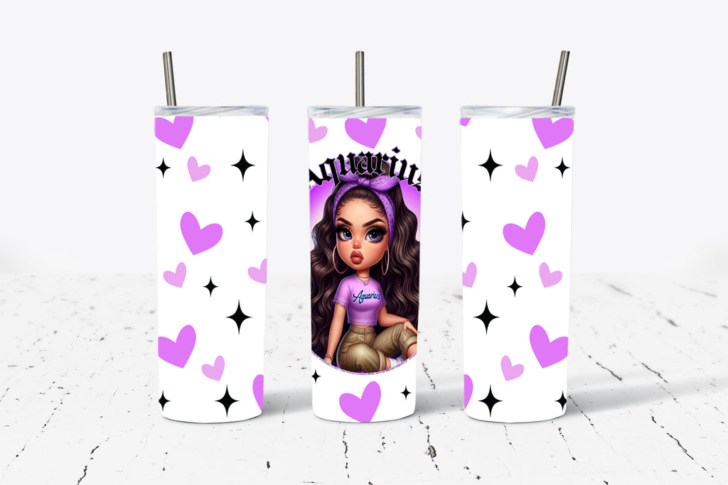 Zodiac Doll Horoscope 20oz Stainless Steel Tumbler (Choose Your Zodiac Sign)