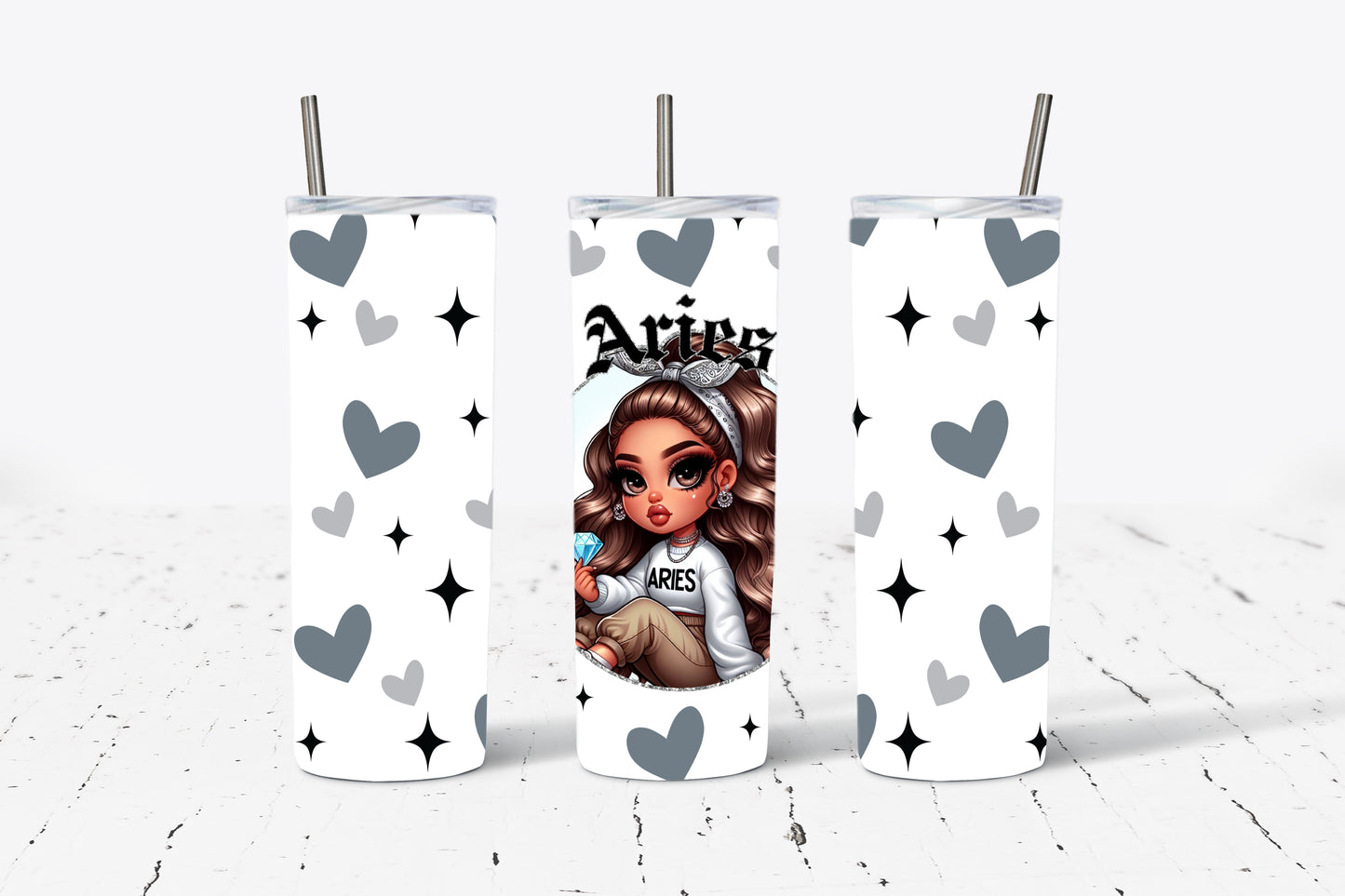 Zodiac Doll Horoscope 20oz Stainless Steel Tumbler (Choose Your Zodiac Sign)