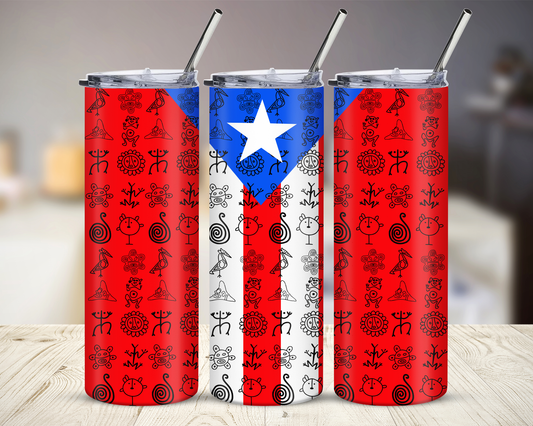 Puerto Rican Flag Boricua Pride Bandera Tumbler 20 oz Stainless Steel