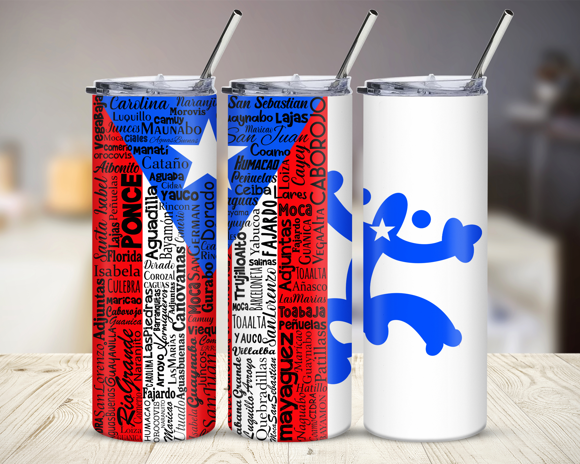 Coqui Puerto Rican Flag Boricua Pride Bandera Coqui Tumbler 20 oz Stainless Steel