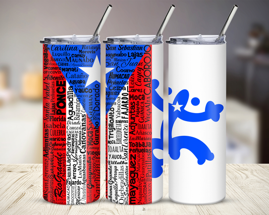 Coqui Puerto Rican Flag Boricua Pride Bandera Coqui Tumbler 20 oz Stainless Steel