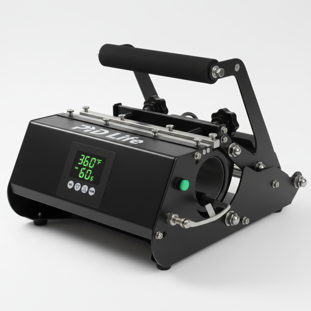 Black tumbler heat press machine