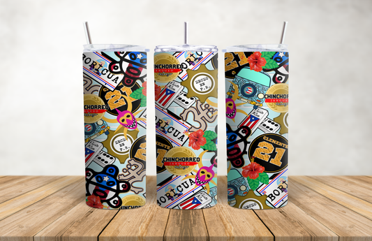 Boricua Pride Tumbler 20 oz Stainless Steel