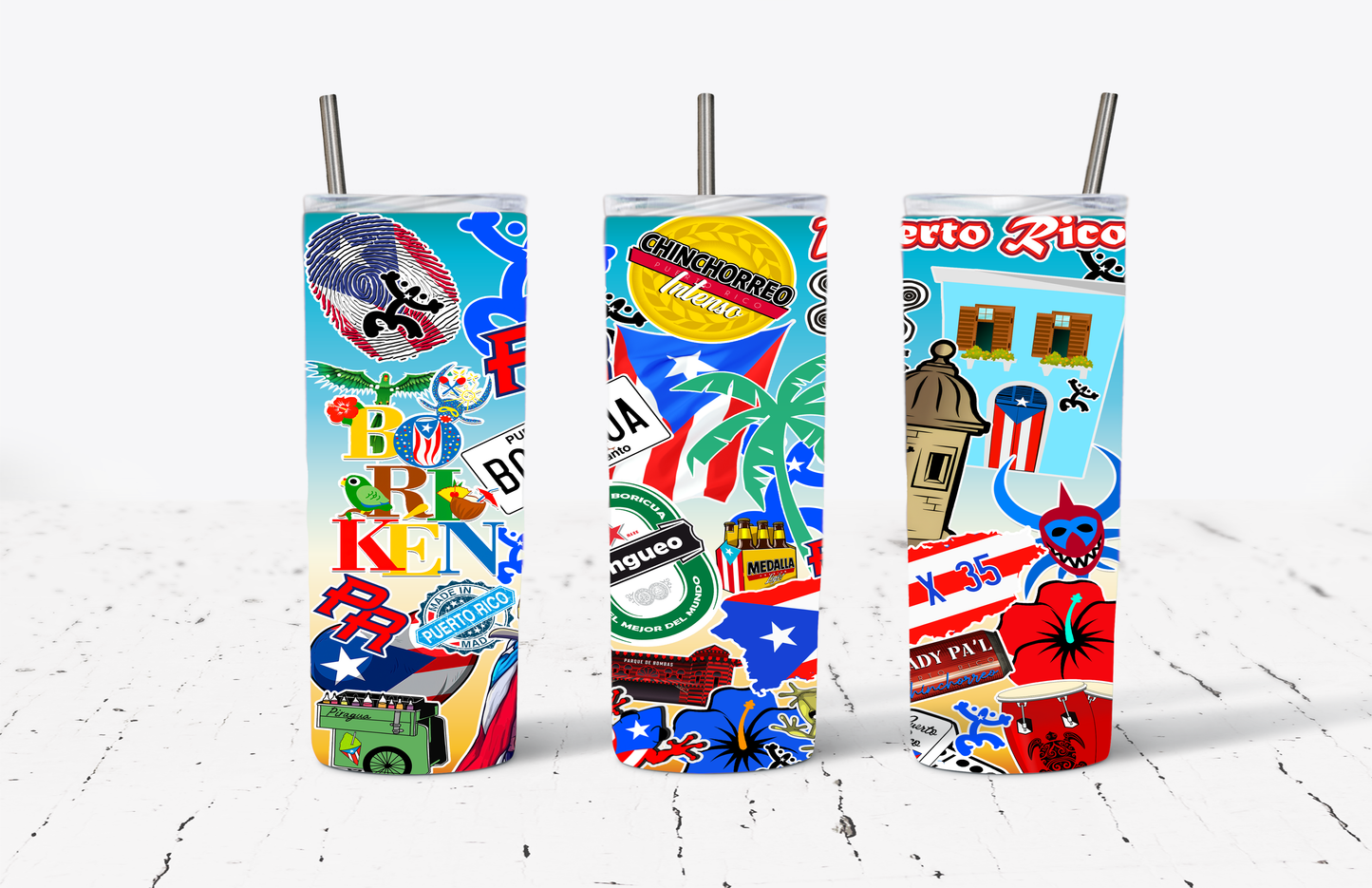 Puerto Rico Boricua 20oz Stainless Steel Tumblers