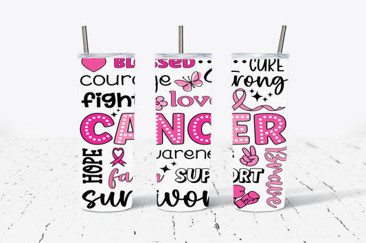 Cancer Awareness Affirmations 1  20oz Stainless Steel Tumbler