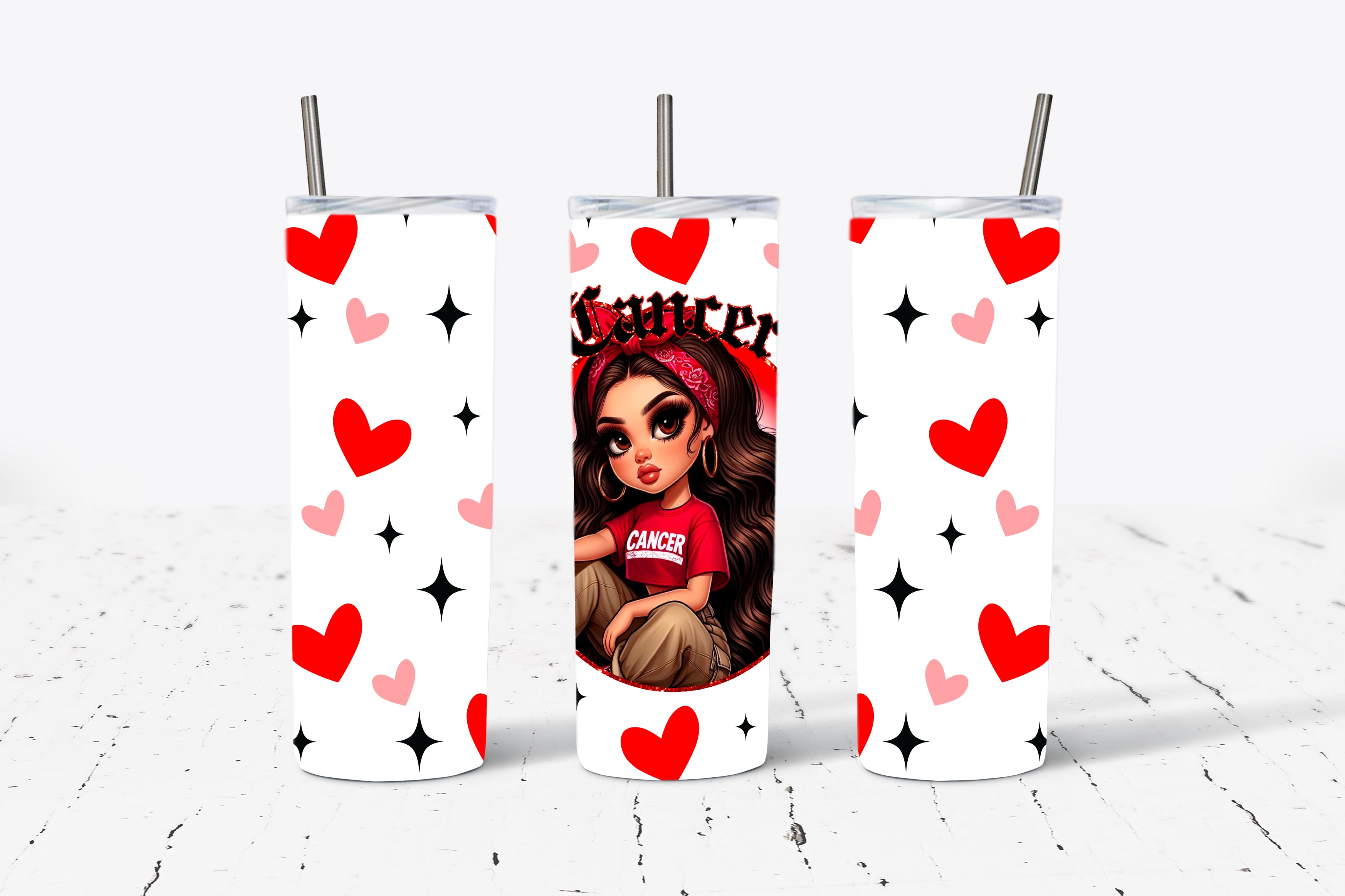 Zodiac Doll Horoscope 20oz Stainless Steel Tumbler (Choose Your Zodiac Sign)