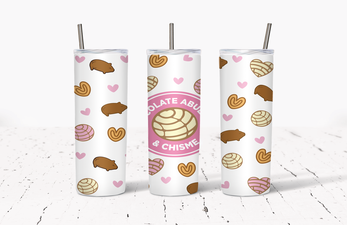 Chocolate Abuelita y Chisme 20oz Stainless Steel Tumblers