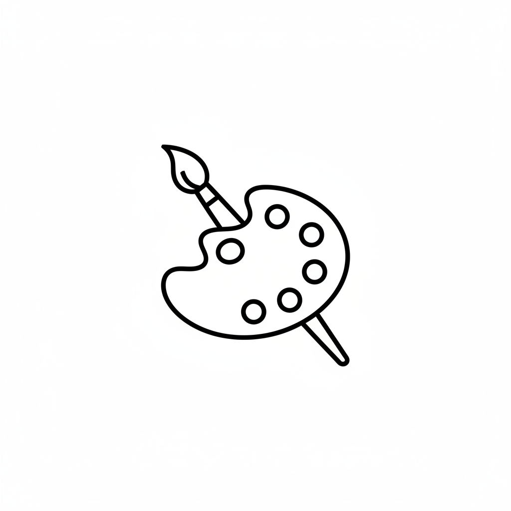 Design and customization icon with paintbrush and palette