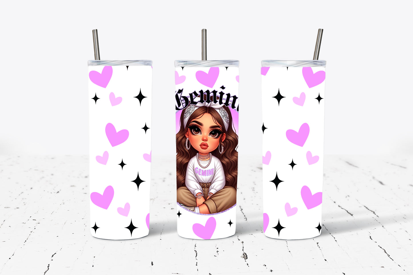 Zodiac Doll Horoscope 20oz Stainless Steel Tumbler (Choose Your Zodiac Sign)