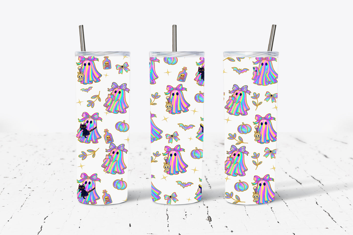 iridescent Ghost Halloween  20oz Stainless Steel Tumbler