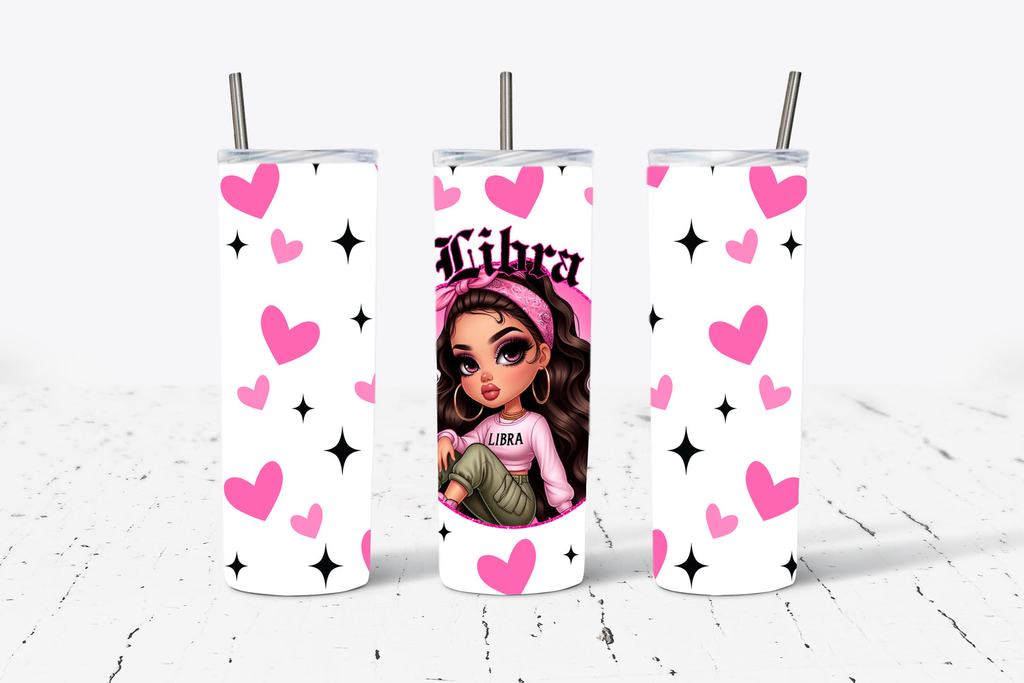 Zodiac Doll Horoscope 20oz Stainless Steel Tumbler (Choose Your Zodiac Sign)