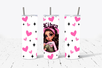Zodiac Doll Horoscope 20oz Stainless Steel Tumbler (Choose Your Zodiac Sign)
