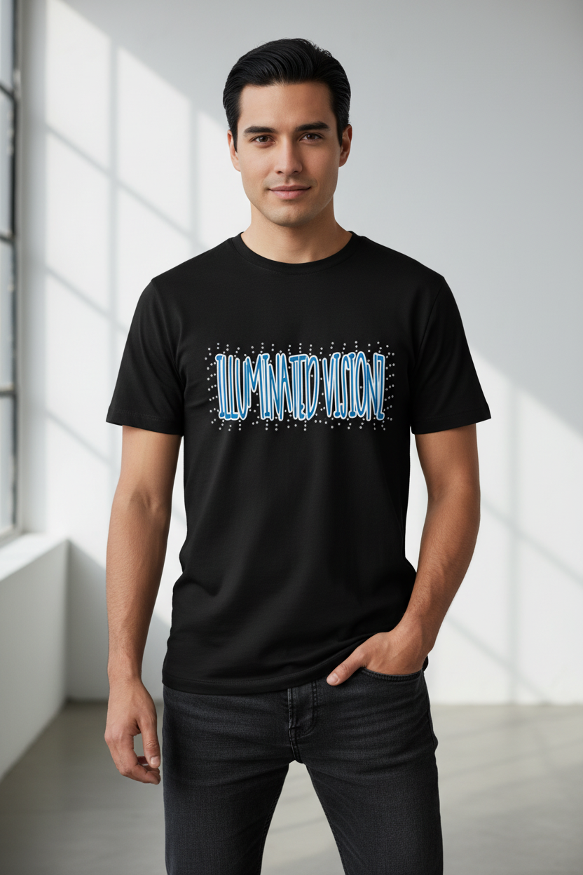 Male model wearing ILLUMINATION shirt