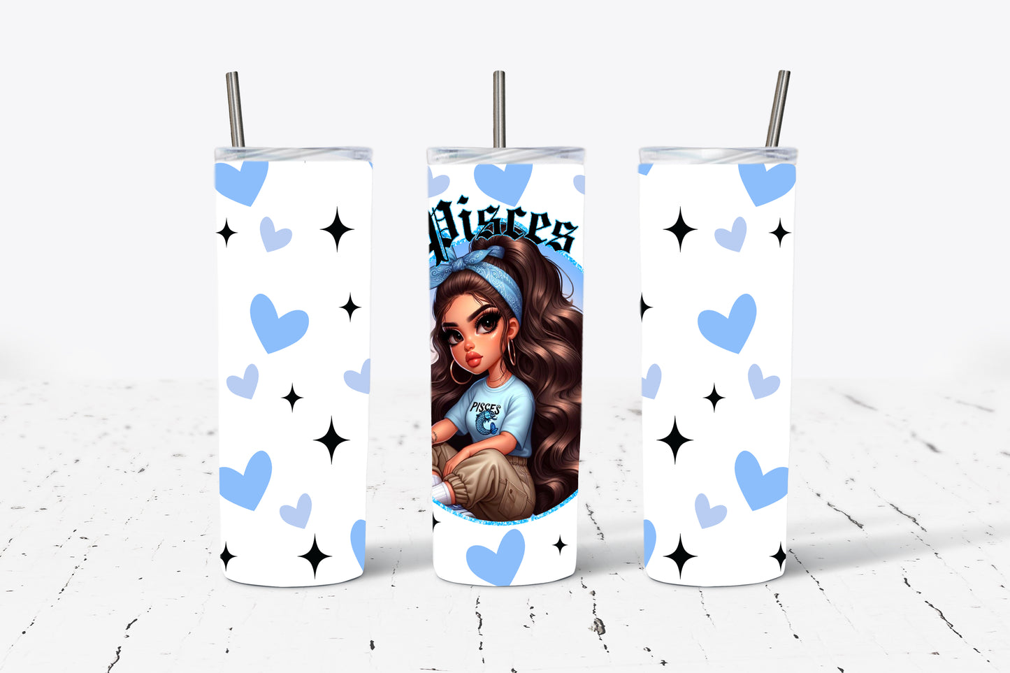 Zodiac Doll Horoscope 20oz Stainless Steel Tumbler (Choose Your Zodiac Sign)
