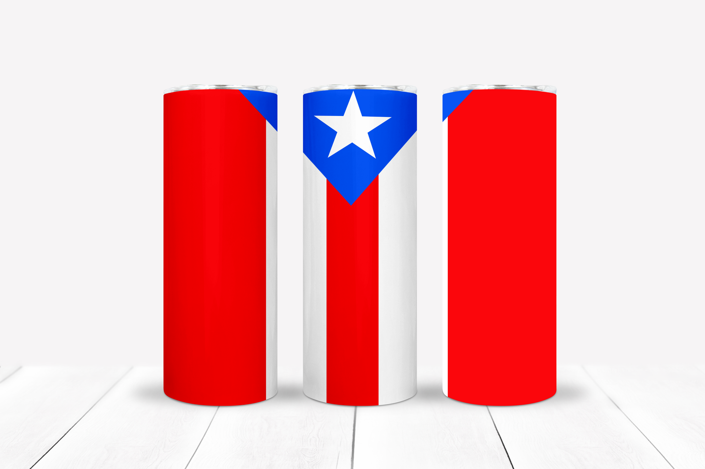 Puerto Rican Flag 20oz Stainless Steel Tumblers