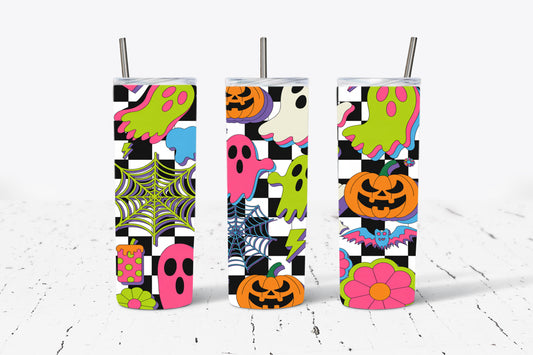 Retro Halloween Pumpkin Green  20oz Stainless Steel Tumbler