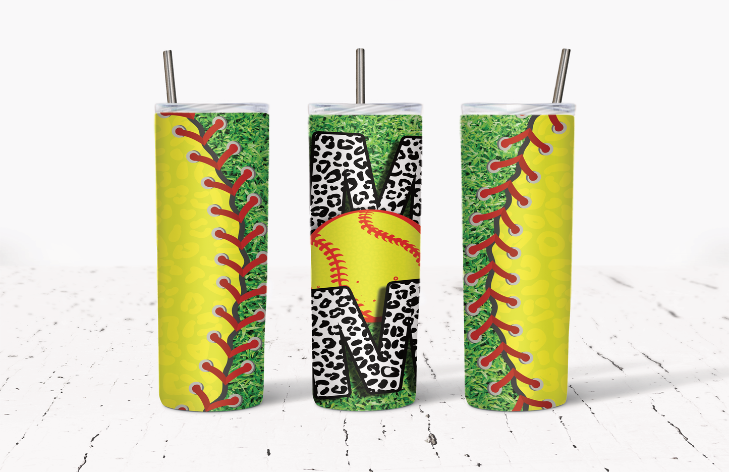 Softball Stainless Steel 20oz Tumbler