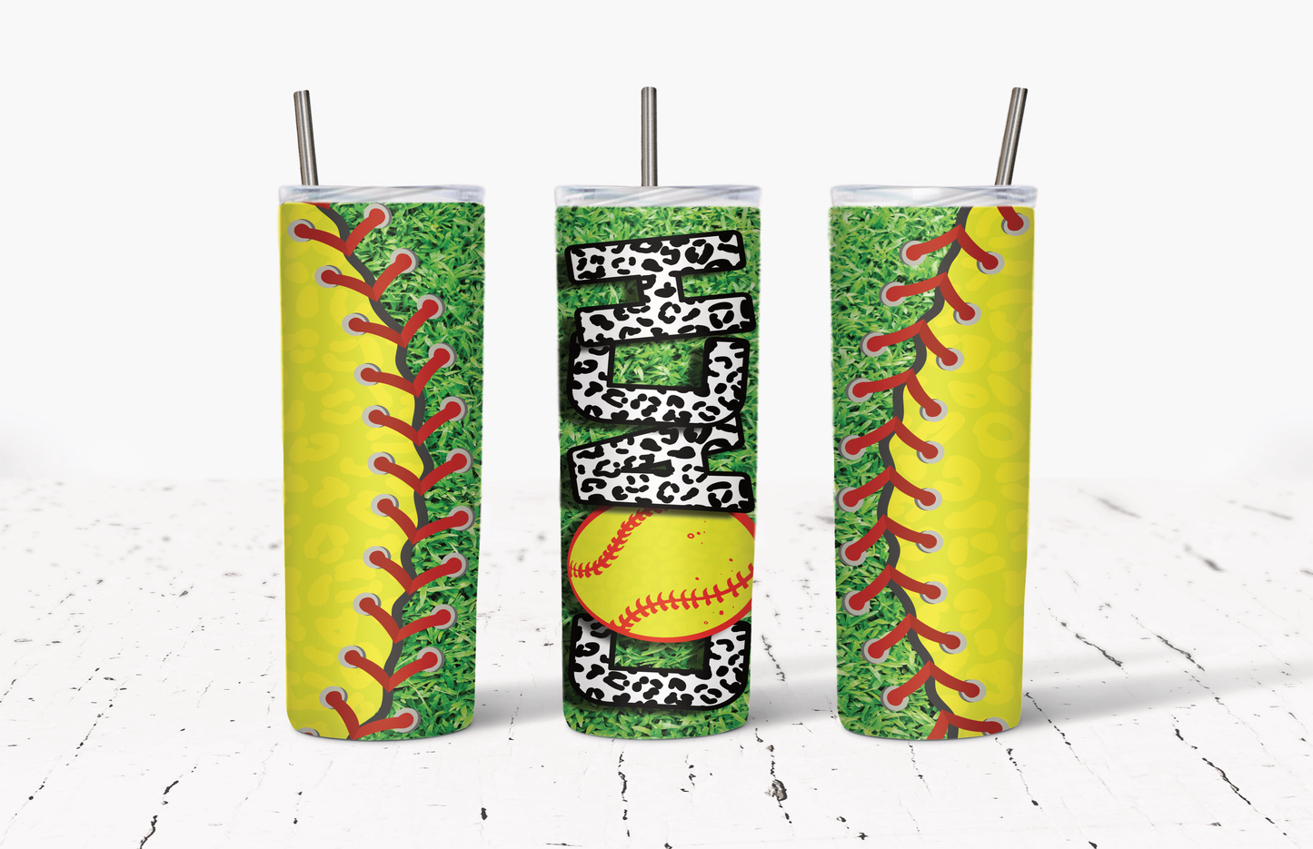 Softball Stainless Steel 20oz Tumbler