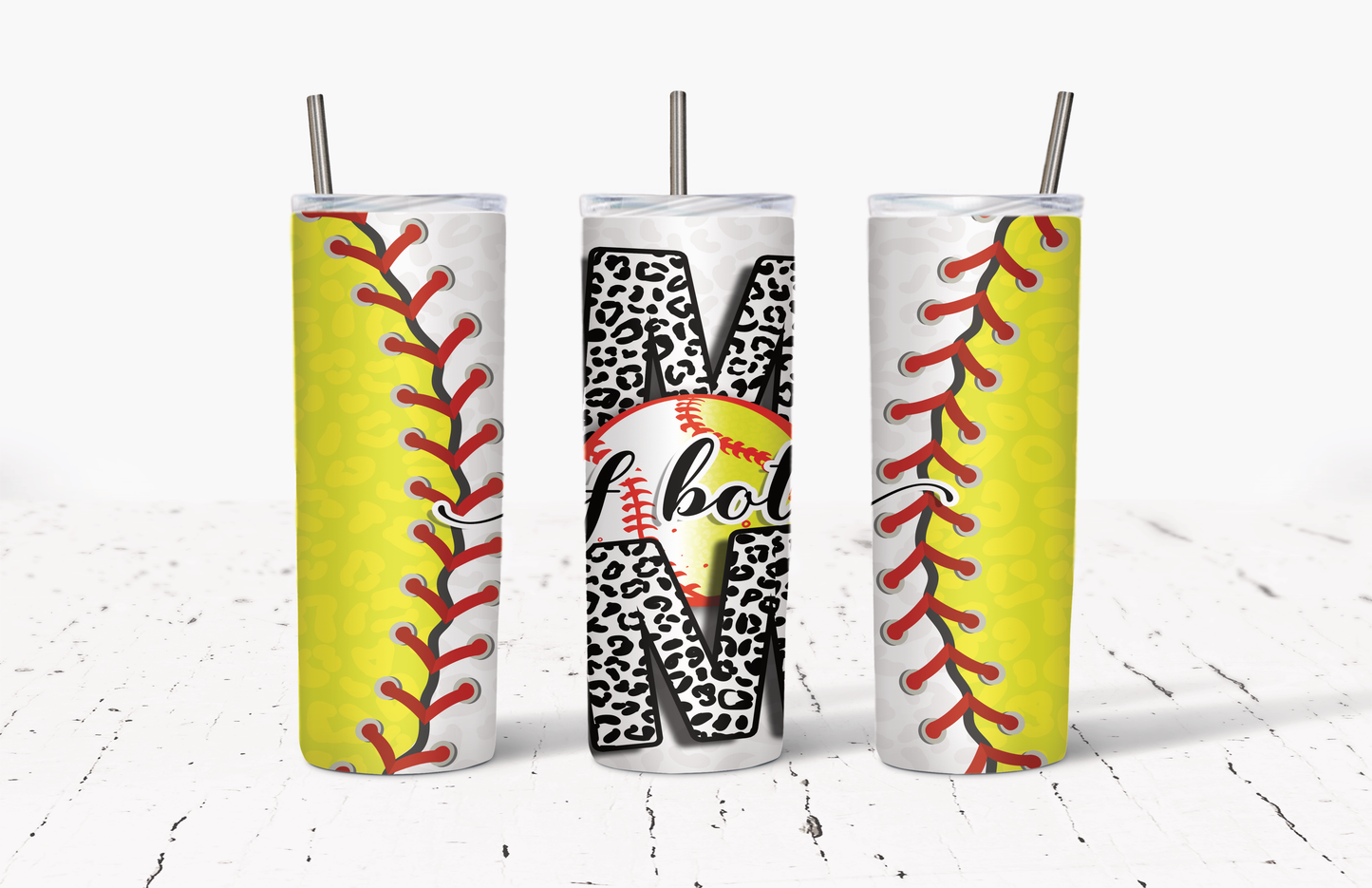 Softball Stainless Steel 20oz Tumbler