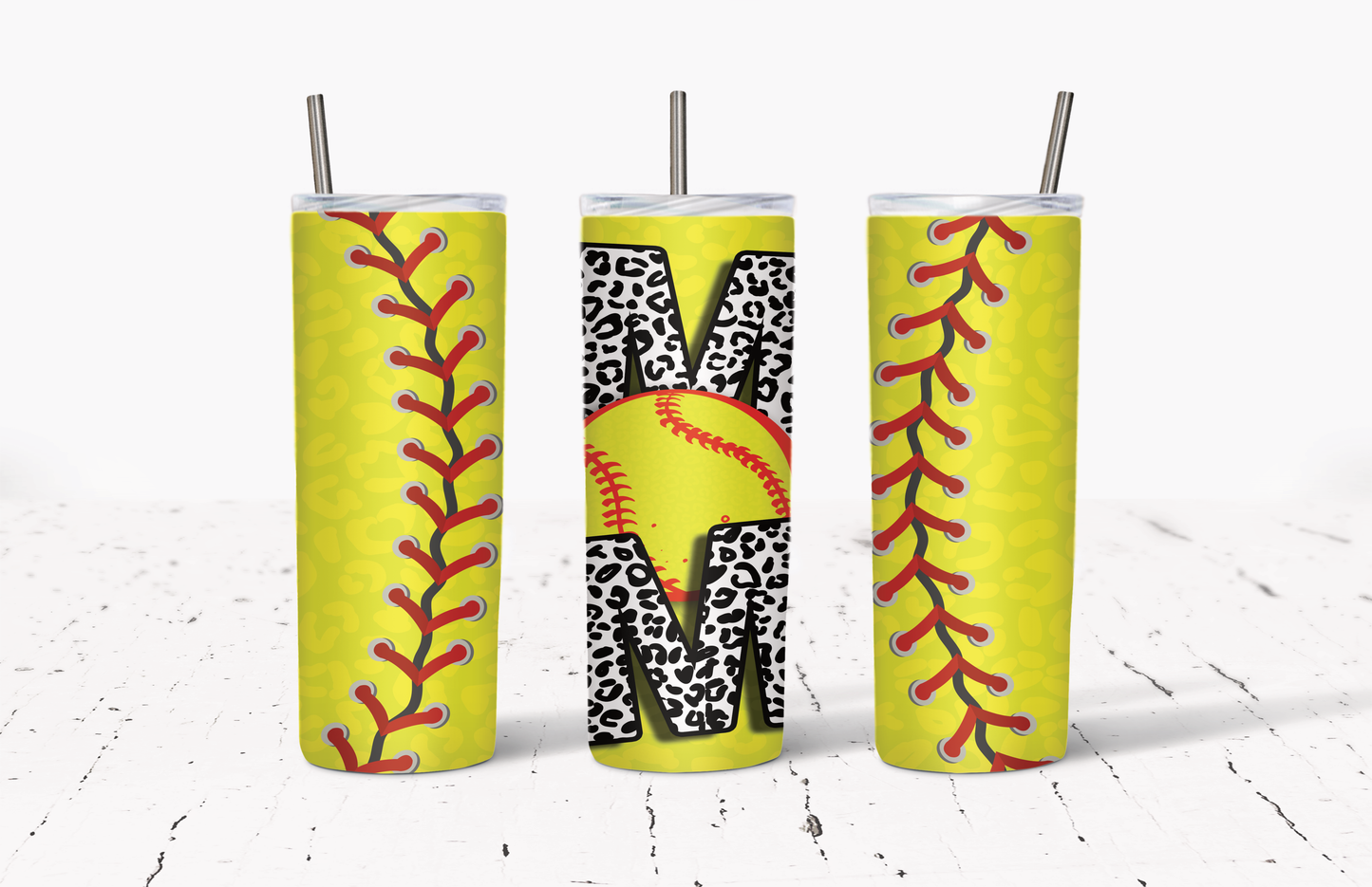 Softball Stainless Steel 20oz Tumbler