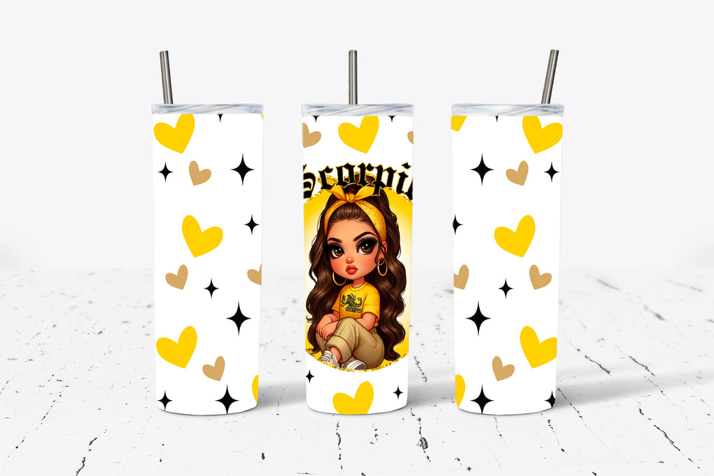 Zodiac Doll Horoscope 20oz Stainless Steel Tumbler (Choose Your Zodiac Sign)