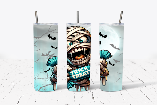 Trick or Treat Mummy Halloween  20oz Stainless Steel Tumbler