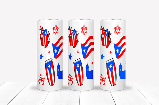 Puerto Rican Flag, Coqui, Symbols Boricua 20oz Stainless Steel Tumblers