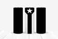 Black and White Puerto Rican Flag 20oz Stainless Steel Tumblers