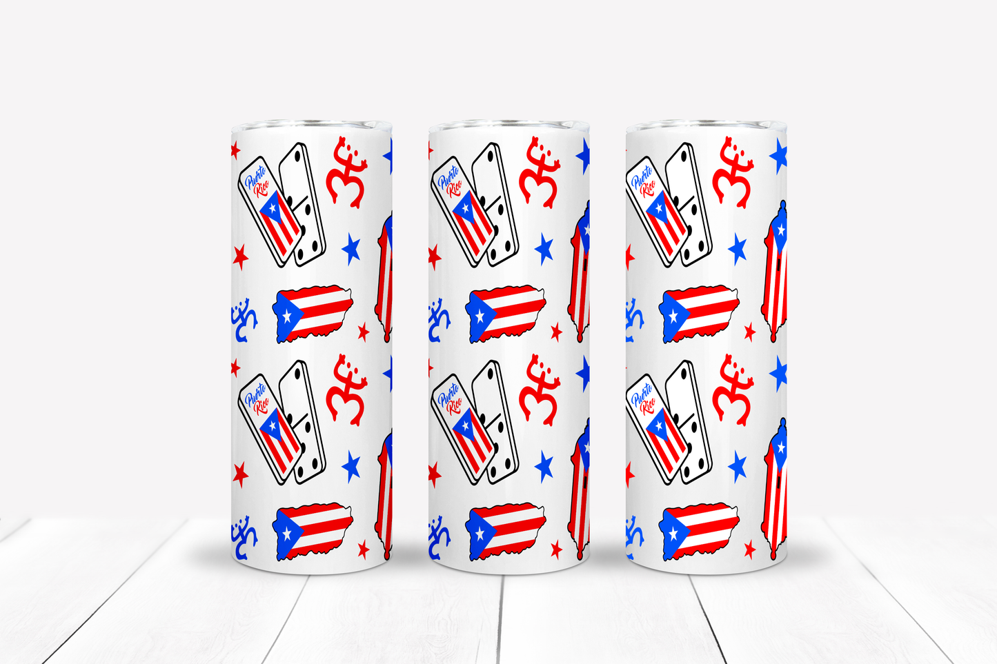 Puerto Rican Flag, Dominos, Symbols Boricua 20oz Stainless Steel Tumblers