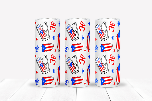 Puerto Rican Flag, Dominos, Symbols Boricua 20oz Stainless Steel Tumblers