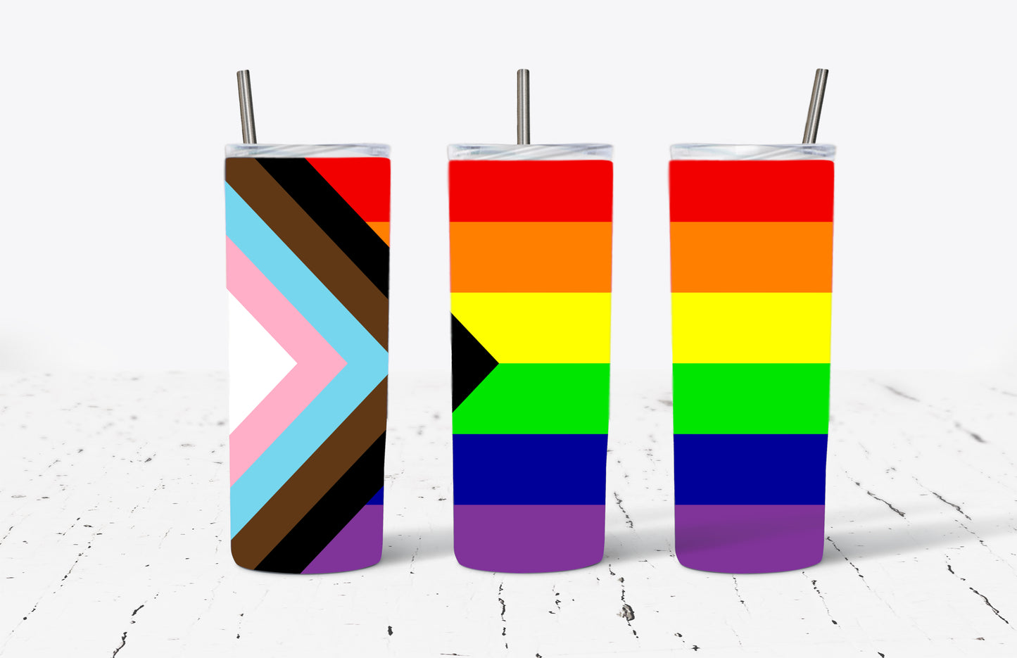 LGBTQ Flag Colors Stainless Steel Tumblers