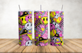Softball Pink Happy Face 20oz Stainless Steel Tumbler